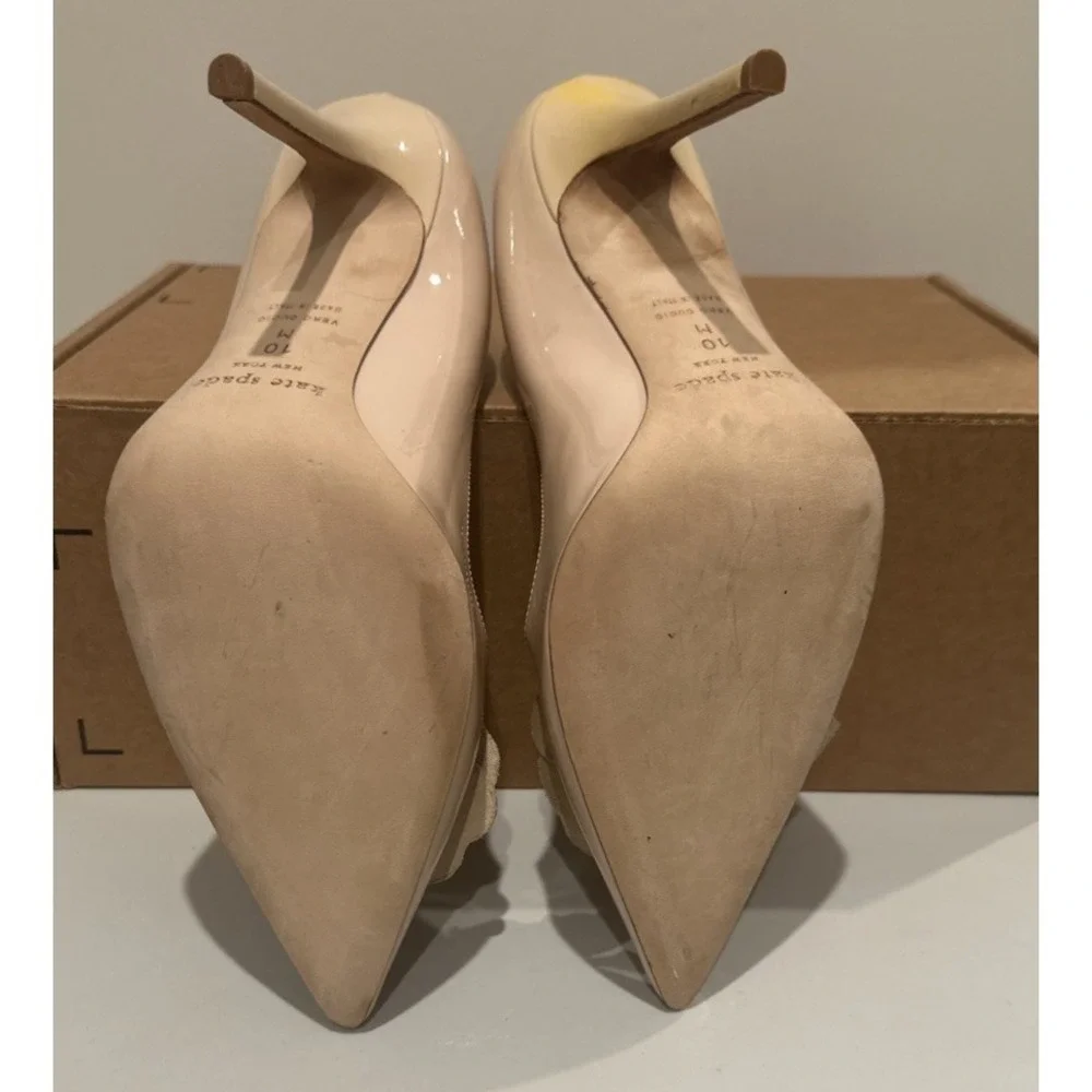 Kate Spade Size 10 Linden Patent Leather High Pump Nude Made in Italy **READ**